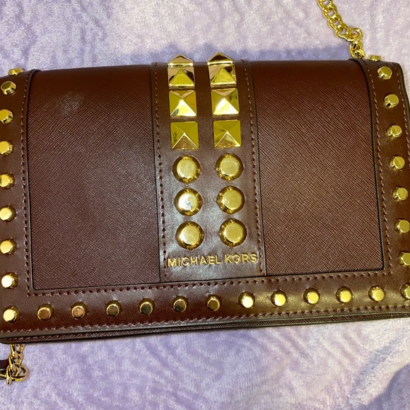 Michael Kors Maroon and Gold Crossbody - Picture 3 of 9